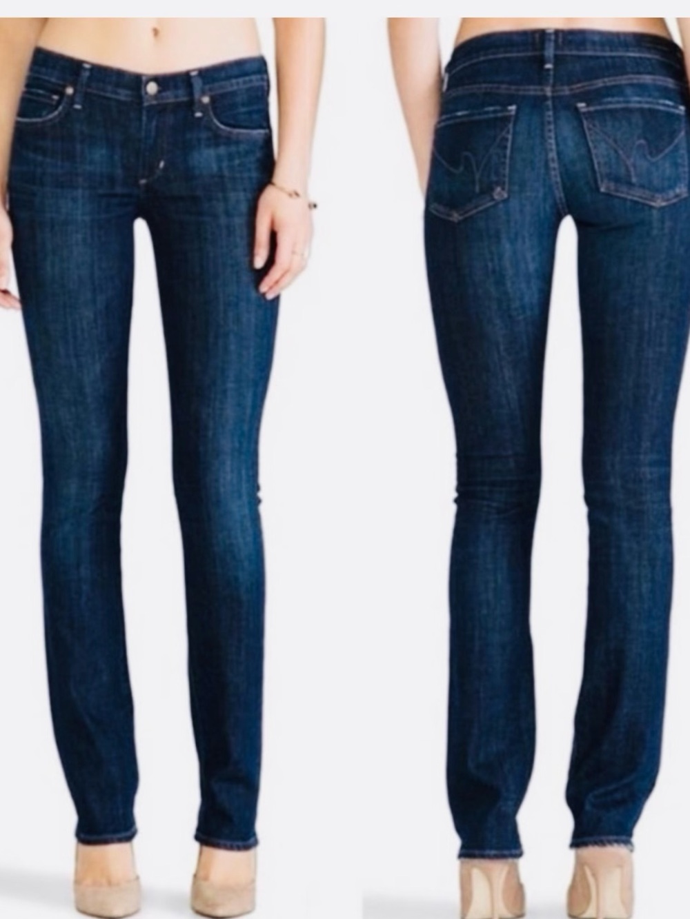 Citizens of Humanity Ava low waist straight leg distressed jeans Sz 31